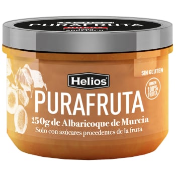 Fruta para untar de albaricoque Pura Fruta Helios sin gluten 250 g.