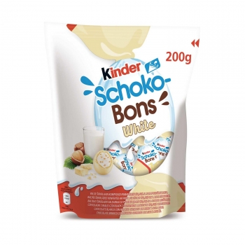 Mini huevos de chocolate blanco rellenos de leche y avellanas Kinder Schoko-Bons 200 g.