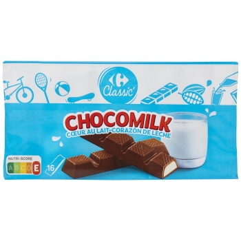 Mini barrita de chocolate con corazón de leche Carrefour 200 g.