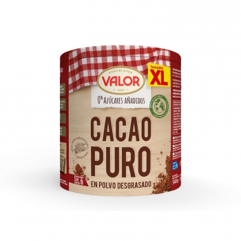 Cacao soluble desgrasado Valor sin gluten y sin lactosa 340 g.