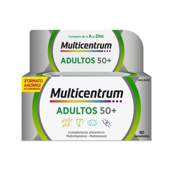 Complemento multivitamínico y multimineral Select 50+ Multicentrum 90 comprimidos.