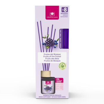 Ambientador de varillas frutos del bosque Cristalinas 35 ml.