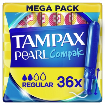 Tampones regular Compak Pearl Tampax 36 ud.