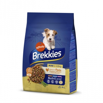Pienso de pollo y cereales para perros Mini Brekkies Dog 3 Kg.