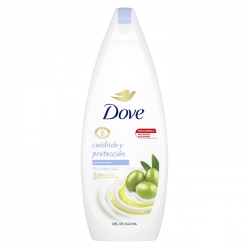 Gel de ducha cuidado & protección para piel seca con aceite de oliva con sérum triple hidratante Dove 600 ml.