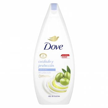 Gel de ducha cuidado & protección para piel seca con aceite de oliva con sérum triple hidratante Dove 750 ml.