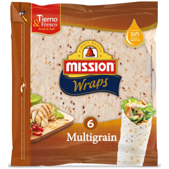 Wraps tortillas de trigo con multicereales Mission sin aceite de palma 6 ud.