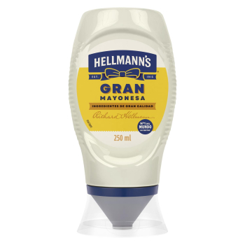 Mayonesa Hellmann's sin gluten y sin lactosa envase 250 ml.