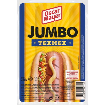 Salchichas Jumbo Texmex Oscar Mayer sin gluten 335 g.