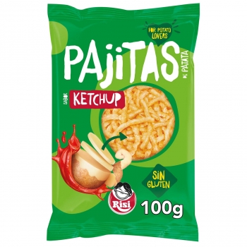 Aperitivo de patata sabor kétchup Pajitas Risi sin gluten 100 g.