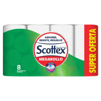 Papel de cocina megarollo Scottex 8 rollos.