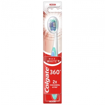 Cepillo de dientes medio blanqueador Max White 360° Colgate 1 ud.