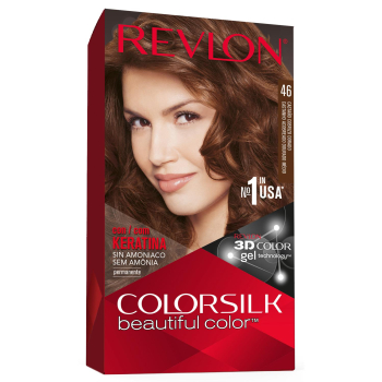 Tinte de cabello permanente sin amoniaco tono 46 castaño cobrizo dorado Revlon Colorsilk 1 ud.