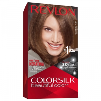 Tinte de cabello permanente sin amoniaco tono 51 castaño claro Revlon Colorsilk 1 ud.