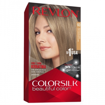 Tinte de cabello permanente sin amoniaco tono 60 rubio oscuro cenizo Revlon Colorsilk 1 ud.