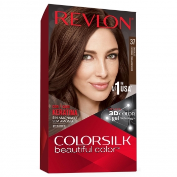 Tinte de cabello permanente sin amoniaco tono 37 chocolate Revlon Colorsilk 1 ud.