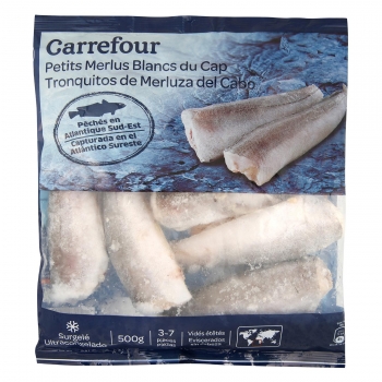 Tronquitos de Merluza del cabo ultracongelados Carrefour 500 g.