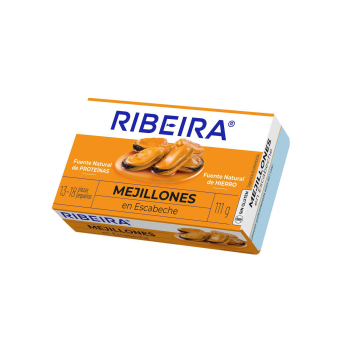 Mejillones en escabeche 13/18 Ribera sin gluten 69 g.