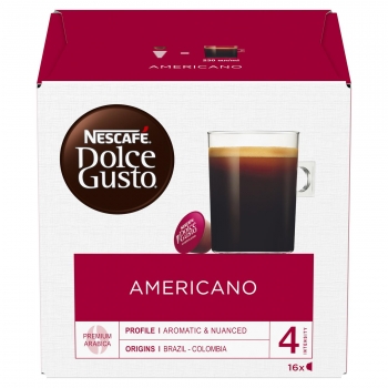 Café americano en cápsulas Nescafé Dolce Gusto 16 ud.