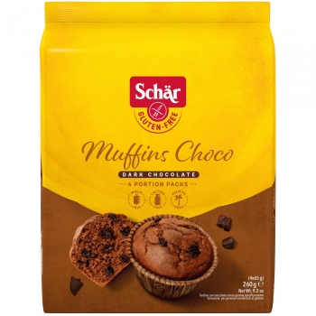 Muffins con chocolate Schär sin gluten y sin lactosa 260 g.
