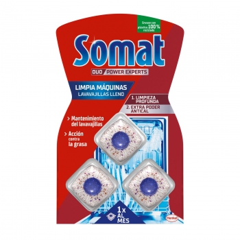 Limpia máquinas lavavajillas antical Somat 3 ud.