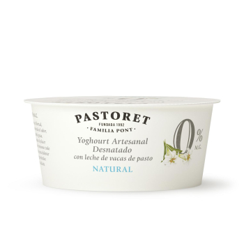 Yogur desnatado natural Pastoret sin gluten 125 g.