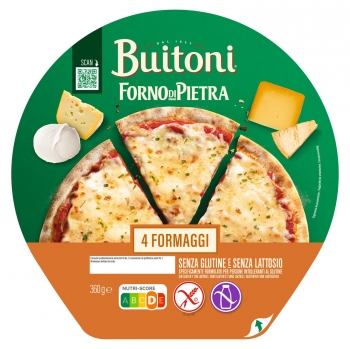 Pizza 4 formaggi Forno di Pietra Buitoni sin gluten y sin lactosa 360 g.