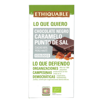 Chocolate negro con caramelo al punto de sal ecológico Ethiquable 100 g.