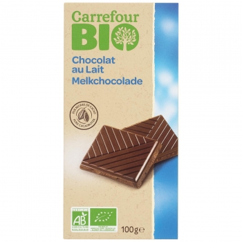 Chocolate con leche ecológico Carrefour Bio 100 g.