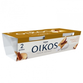 Yogur griego con manzana y canela Danone Oikos sin gluten pack de 2 unidades de 110 g.