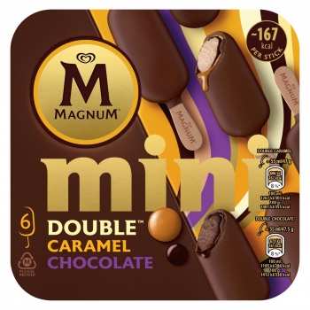 Mini bombón helado Caramel Chocolate Double Magnum 6 ud.