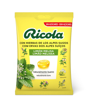 Caramelo sabor hierbas suizas con estevia Ricola sin azúcar 70 g.