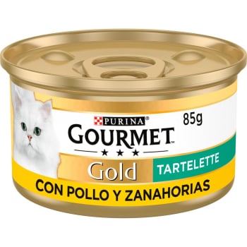 Comida húmeda tartalette pollo y zanahoria para gato adulto Purina Gourmet Gold 85 g.