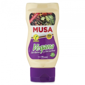 Mayonesa sin huevo Musa sin gluten y sin lactosa envase 300 ml.