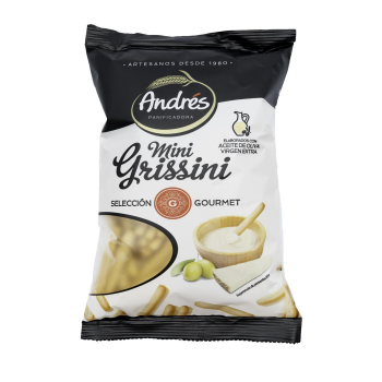 Grissinis con aceite de oliva virgen extra mini Andrés 170 g.