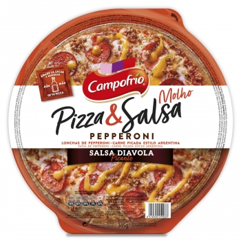Pizza pepperoni con salsa diávolo picante Pizza & Salsa Campofrío 345 g. 