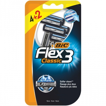 Maquinilla de afeitar desechable Flex 3 Classic Bic 6 ud.