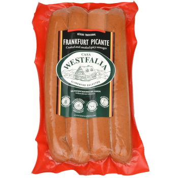 Salchichas Frankfurt picante Casa Westfalia sin gluten y sin lactosa 270 g.