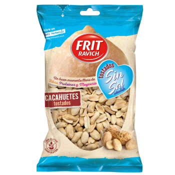 Cacahuetes tostados sin sal añadida Frit Ravich sin gluten 120 g.