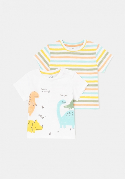Pack dos camisetas estampadas sostenibles Bebé TEX