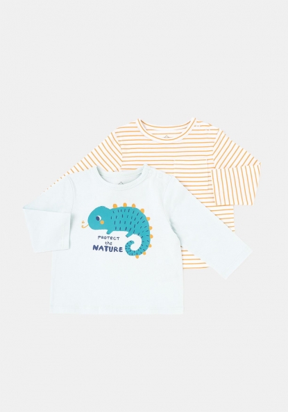 Pack dos camisetas estampadas sostenibles para Bebé TEX