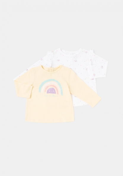 Pack dos camisetas de manga larga soste para Bebé TEX