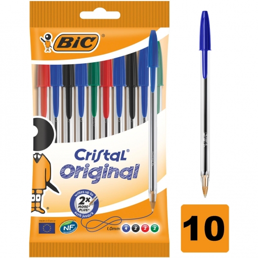 Bolígrafos Bic Cristal Surtidos 10 uds