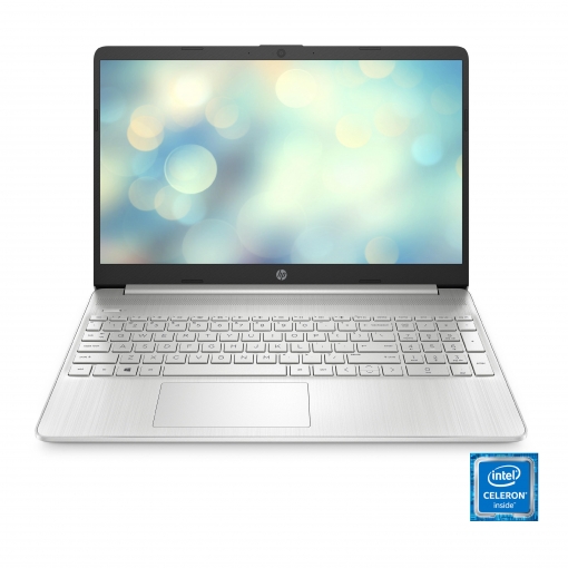 Portátil HP 15S-FQ0023NS, Intel Celeron N4120 con 8GB, 256GB SSD, FHD 15,6"-39,62 cm, Sin Sistema Operativo - Plata Natural