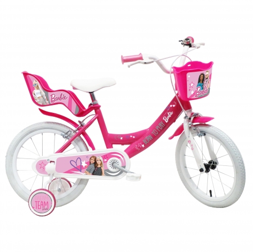 Bicicleta Infantil Barbie 16" Porta Muñeca y Cesta