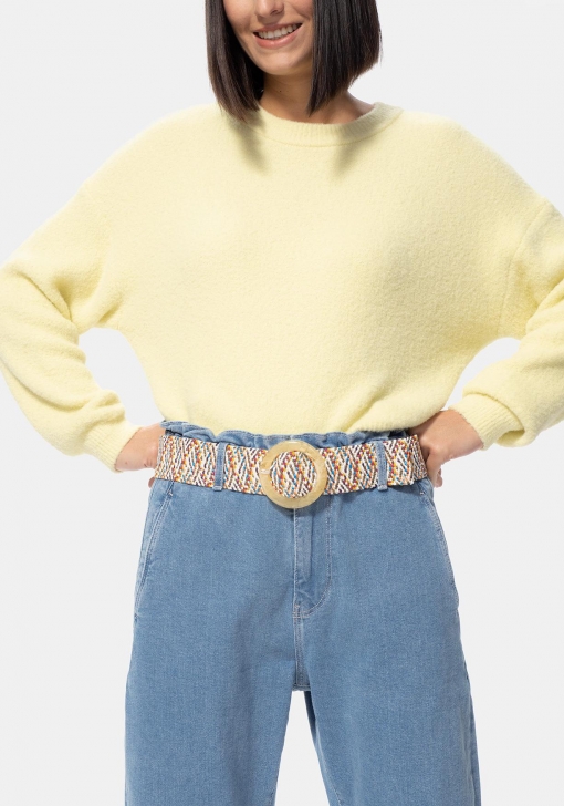 Cinturón de rafia elástica multicolor de Mujer TEX