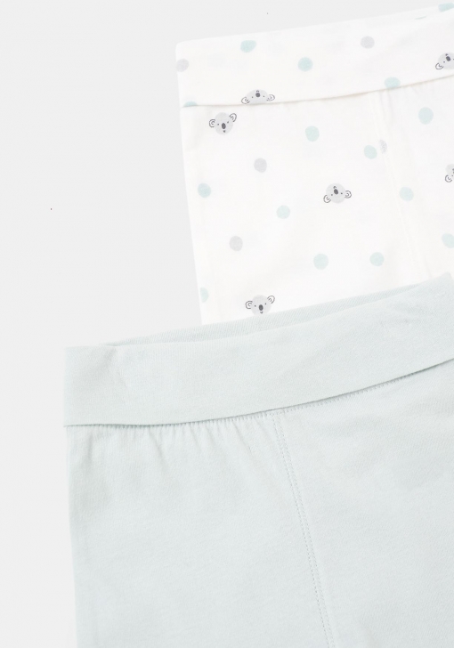 Pack dos leggings largos sostenibles recién nacido Unisex TEX