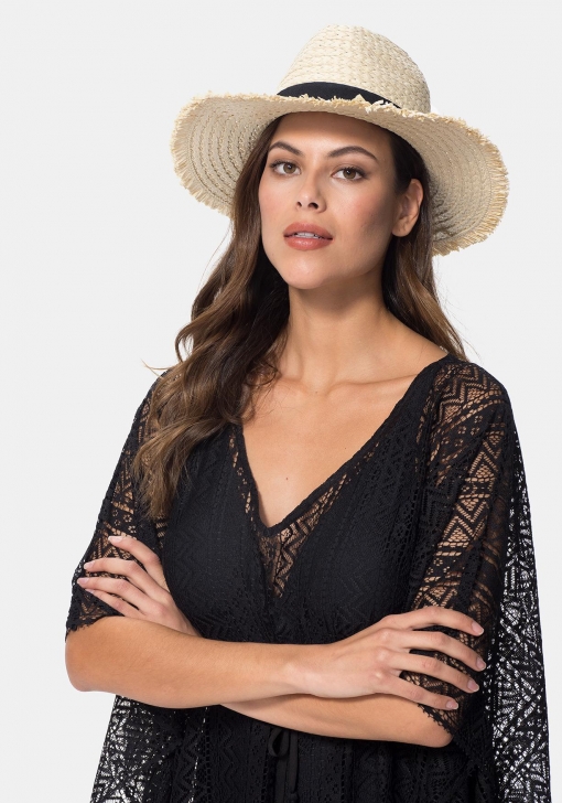 Sombrero de playa con flecos de Mujer
