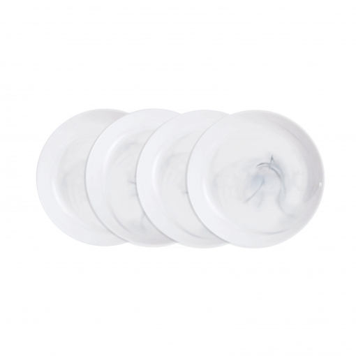 Set de 4 Platos Hondos de Vidrio Marmolado LUMINARC Diwali 20 cm - Blanco