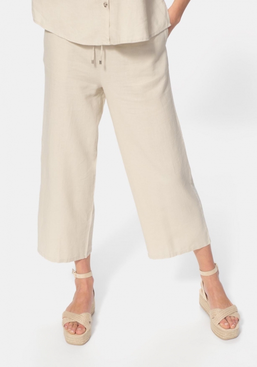 Pantalón largo de lino y viscosa de Mujer Mery Turiel para TEX